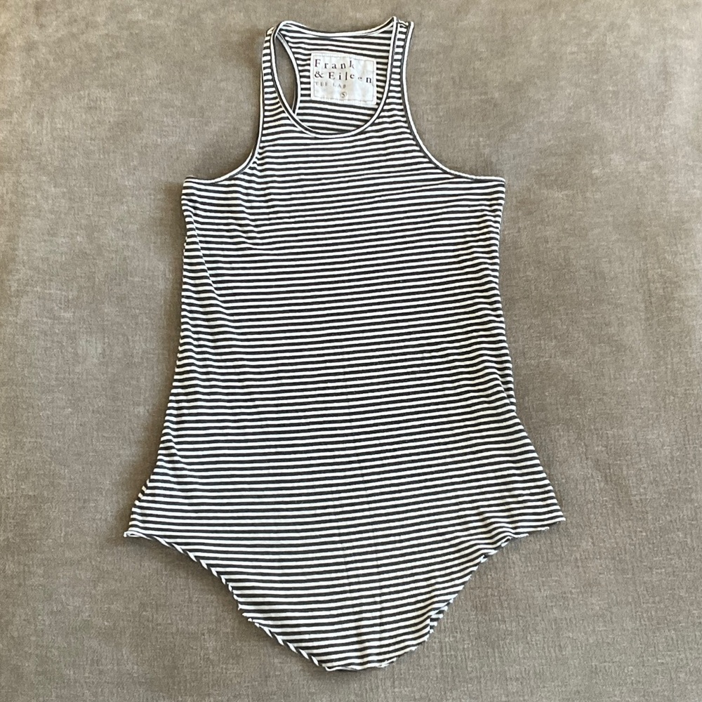 Frank & Eileen Black & White Striped Tank